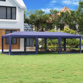 Party Tent with 8 Mesh Sidewalls Blue 29.5'x13.1' HDPE
