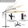 Cantilever Hanging Umbrella Rotation Patio Offset Umbrella without Weight Base
