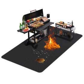 Large 76 x 52 inches Under Grill Mats for Outdoor Grill ,Double-Sided Fireproof,Waterproof ,Oil-Proof,Easy to Clean,Indoor Fireplace/Fire Pit Mat