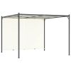 Pergola with Adjustable Roof Cream White 9.8'x9.8' Steel