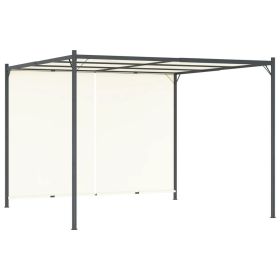 Pergola with Adjustable Roof Cream White 9.8'x9.8' Steel