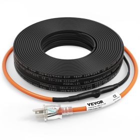 VEVOR Self-Regulating Pipe Heating Cable, 120-feet 5W/ft Heat Tape for Pipes Freeze Protection, Protects PVC Hose