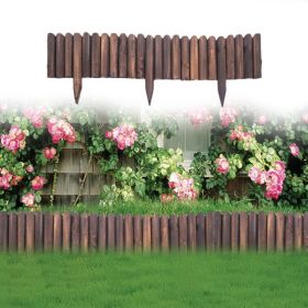 2-Pack Garden Wooden Fence, Wood Landscape Edging Border 19.68" H x 47.24" L