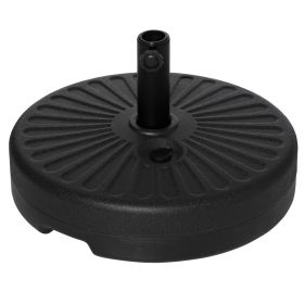 Outsunny Fillable Patio Umbrella Base Stand, Round Plastic Umbrella Holder for Outdoor, Patio, Garden, Deck and Beach