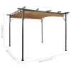 Pergola with Retractable Roof Taupe 9.8'x9.8' Steel 0.6 oz/ft²