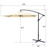 Cantilever Hanging Umbrella Rotation Patio Offset Umbrella without Weight Base