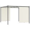 Pergola with Adjustable Roof Cream White 9.8'x9.8' Steel