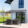 Outsunny 10' x 10' Steel Outdoor Pergola Gazebo, Patio Canopy with Weather-Resistant Fabric and Drainage Holes for Backyard Pool Deck Garden, Gray