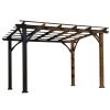 Cedar Wood Pergola, Wind Secure, Strong, Quality Made, Rot Resistant, Concrete Anchors, Spacious for Outdoor Patio, Deck