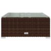 7 Piece Patio Lounge Set with Cushions Poly Rattan Brown