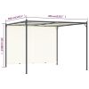 Pergola with Adjustable Roof Cream White 9.8'x9.8' Steel