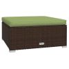7 Piece Patio Lounge Set with Cushions Poly Rattan Brown