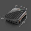 Electric Indoor Grill and Panini Press, Black with Copper Plates, Serves 2, Classic Plate
