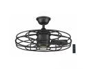 25" Integrated LED Indoor/Outdoor Natural Iron Ceiling Fan with Light and Remote