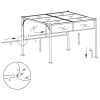 Pergola with Adjustable Roof Cream White 9.8'x9.8' Steel