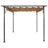 Pergola with Retractable Roof Taupe 9.8'x9.8' Steel 0.6 oz/ft²