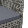 Patio Dining Chairs 2 pcs Poly Rattan Gray