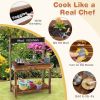 Outdoor Mud Kitchen for Kids with Rotatable Faucet and Removable Sink