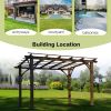 Cedar Wood Pergola, Wind Secure, Strong, Quality Made, Rot Resistant, Concrete Anchors, Spacious for Outdoor Patio, Deck