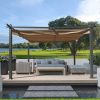 13 x 10 Ft Outdoor Patio Retractable Pergola; Beige