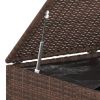 Patio Cushion Box PE Rattan Brown