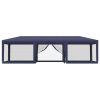 Party Tent with 8 Mesh Sidewalls Blue 29.5'x13.1' HDPE