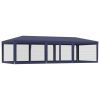 Party Tent with 8 Mesh Sidewalls Blue 29.5'x13.1' HDPE