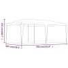 Party Tent with 6 Mesh Sidewalls Blue 19.7'x13.1' HDPE
