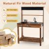 Outdoor Mud Kitchen for Kids with Rotatable Faucet and Removable Sink