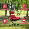 Outdoor Swing Chair Patio Wicker Hanging Egg Chair Hanging Basket Chair Hammock Chair with Stand for Bedroom Living Room Balcony