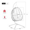 Outdoor Swing Chair Patio Wicker Hanging Egg Chair Hanging Basket Chair Hammock Chair with Stand for Bedroom Living Room Balcony