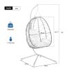 Outdoor Swing Chair Patio Wicker Hanging Egg Chair Hanging Basket Chair Hammock Chair with Stand for Bedroom Living Room Balcony