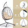 Outdoor Swing Chair Patio Wicker Hanging Egg Chair Hanging Basket Chair Hammock Chair with Stand for Bedroom Living Room Balcony