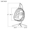 Outdoor Swing Chair Patio Wicker Hanging Egg Chair Hanging Basket Chair Hammock Chair with Stand for Bedroom Living Room Balcony