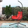 Outdoor Swing Chair Patio Wicker Hanging Egg Chair Hanging Basket Chair Hammock Chair with Stand for Bedroom Living Room Balcony