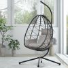 Outdoor Swing Chair Patio Wicker Hanging Egg Chair Hanging Basket Chair Hammock Chair with Stand for Bedroom Living Room Balcony
