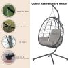 Outdoor Swing Chair Patio Wicker Hanging Egg Chair Hanging Basket Chair Hammock Chair with Stand for Bedroom Living Room Balcony